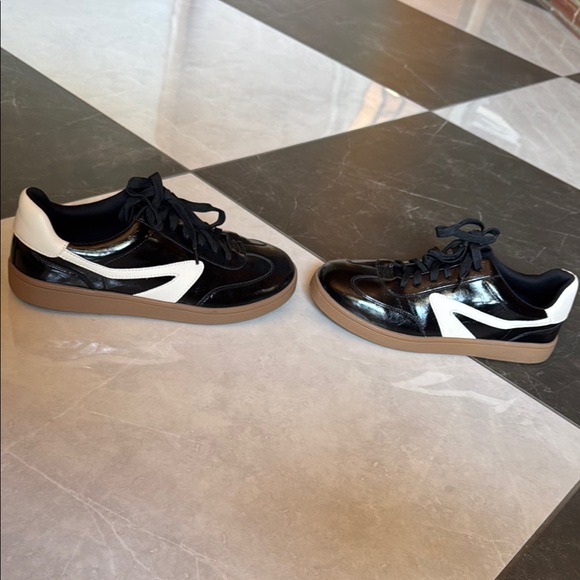 Black and White Sneakers with Gum Sole - Picture 3 of 8